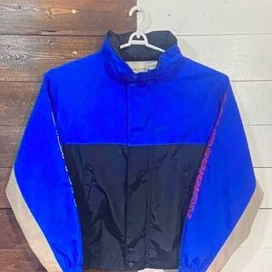 Nautica Blue and Black Bomber Jacket